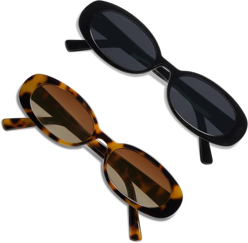 Polarized Retro Oval Sunglasses for Women and Men Small 90s Style VL9580