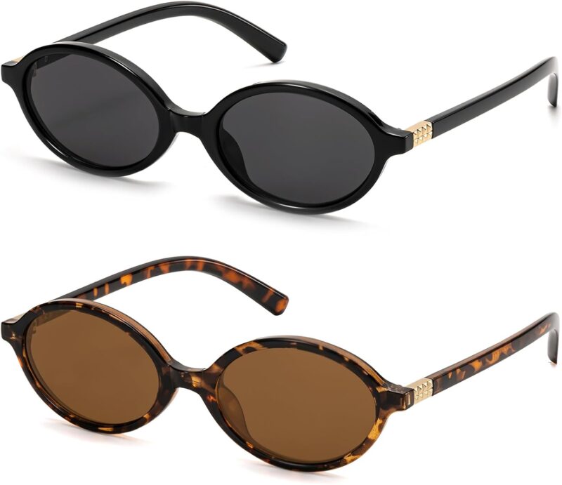 Retro Oval Sunglasses for Women Vintage 90s Y2K Trendy Designer Sun Glasses
