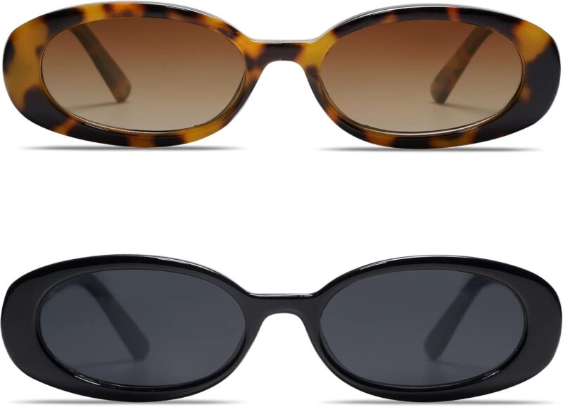 Polarized Retro Oval Sunglasses for Women and Men Small 90s Style VL9580 - Image 2