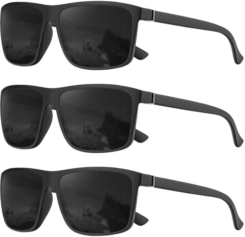 Polarized Sunglasses for Men and Women, Mens Sun Glasses with UV Protection for Driving Fishing Golf (3 Packs)