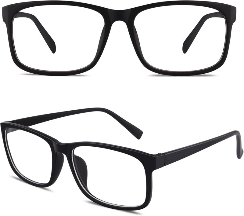 Clear Lens Non-Prescription Retro Rectangular Frame UV400 Protection Men Women CN12